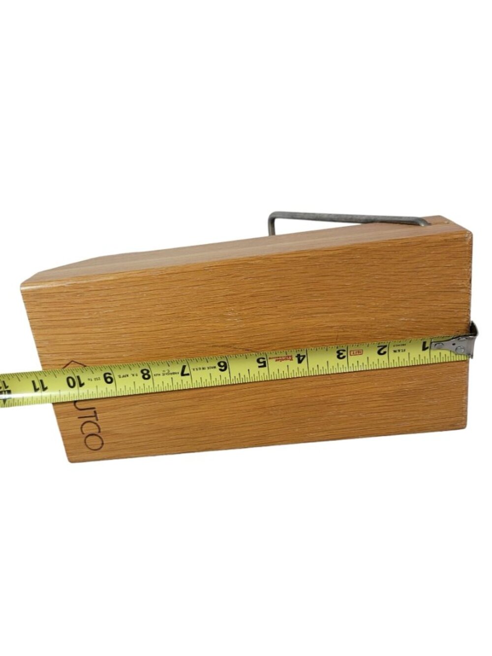 Cutco Space Saver 5 Slot Wood Knife Block Only Metal Bar Stand Honey Oak #1746 - Picture 10 of 11